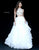 Sherri Hill - 51615 Two Piece High Halter Organza Ruffled Dress In White and Gold