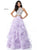 Sherri Hill - 51615 Two Piece High Halter Organza Ruffled Dress In Purple and Multi-Color