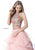 Sherri Hill - 51615 Two Piece High Halter Organza Ruffled Dress In Pink and Multi-Color
