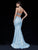 Sherri Hill - 51616 Deep Halter Metallic Lace Mermaid Gown In Blue