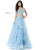Sherri Hill - 51617 Two Piece Off-Shoulder Tulle Evening Dress In Blue