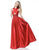 Sherri Hill - 51621 Criss Cross Halter Neck Satin Evening Gown In Red