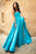 Sherri Hill - 51630 Strapless Semi-Sweetheart A-lien Gown In Blue and Green