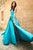 Sherri Hill - 51630 Strapless Semi-Sweetheart A-lien Gown In Blue and Green