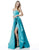 Sherri Hill - 51630 Strapless Semi-Sweetheart A-lien Gown In Blue and Green