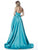 Sherri Hill - 51630 Strapless Semi-Sweetheart A-lien Gown In Blue and Green