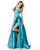 Sherri Hill - 51630 Strapless Semi-Sweetheart A-lien Gown In Blue and Green