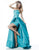 Sherri Hill - 51630 Strapless Semi-Sweetheart A-lien Gown In Blue and Green