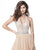 Sherri Hill - 51637 Sequined Deep Halter V-neck Chiffon A-line Dress In Neutral