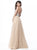 Sherri Hill - 51637 Sequined Deep Halter V-neck Chiffon A-line Dress In Neutral
