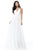 Sherri Hill - 51640 Beaded Deep Halter V-neck Chiffon A-line Dress In White
