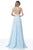 Sherri Hill - 51640 Beaded Deep Halter V-neck Chiffon A-line Dress In Blue