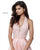 Sherri Hill - 51643 Lace Ornate Halter V Neck Taffeta Ballgown In Pink