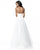 Sherri Hill - 51644 Striped V-Neck A-Line Gown With Train In White