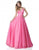 Sherri Hill - 51644 Striped V-Neck A-Line Gown With Train In Pink