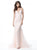Sherri Hill - 51645 Beaded Deep V-Neck Sheath Dress With Tulle Train In Pink