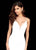 Sherri Hill - 51645 Beaded Deep V-Neck Sheath Dress With Tulle Train In White