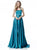 Sherri Hill - 51646 Beaded Ladder Back Halter Long Dress In Blue