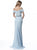 Sherri Hill - 51657 Plunging Off The Shoulder Lace Beaded Dress In Blue