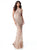 Sherri Hill - 51660 Floral Applique Halter Trumpet Dress In Gold