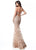 Sherri Hill - 51660 Floral Applique Halter Trumpet Dress In Gold