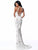 Sherri Hill - 51661 Beaded Halter Trumpet Dress With Train In White and Multi-Color
