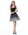Sherri Hill - 51670 Floral Appliqued Square Cocktail Dress In Black and White