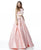 Sherri Hill - 51673 Two Piece Satin Bateau Beaded Ballgown In Pink