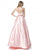 Sherri Hill - 51673 Two Piece Satin Bateau Beaded Ballgown In Pink