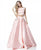 Sherri Hill - 51673 Two Piece Satin Bateau Beaded Ballgown In Pink