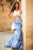 Sherri Hill - 51681 Two Piece Sweetheart Printed Mermaid Dress In White and Blue