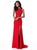 Sherri Hill - 51686 Beaded High Halter Jersey Fitted Dress In Red