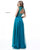 Sherri Hill - 51687 Beaded High Neck Chiffon A Line Dress In Blue and Green