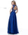 Sherri Hill - 51687 Beaded High Neck Chiffon A Line Dress In Blue