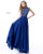 Sherri Hill - 51687 Beaded High Neck Chiffon A Line Dress In Blue