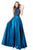Sherri Hill - 51690 High Halter Beaded Taffeta Dress In Blue