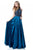 Sherri Hill - 51690 High Halter Beaded Taffeta Dress In Blue