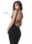 Sherri Hill - 51696 V-neck Jersey Sheath Dress With Cutouts In Black and Gold