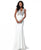 Sherri Hill - 51699 Beaded Plunging V-Neck Sheath Dress In White