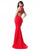 Sherri Hill - 51699 Beaded Plunging V-Neck Sheath Dress In Red