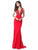Sherri Hill - 51699 Beaded Plunging V-Neck Sheath Dress In Red