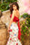 Sherri Hill - 51710 Two Piece Ruched Taffeta Floral Print Mermaid Gown In Red and Print