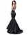 Sherri Hill - 51711 Two Piece Plunging V-Neck Mermaid Dress In Black
