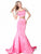Sherri Hill - 51713 Beaded Off Shoulder Sleeve Two Piece Mermaid Gown In Pink