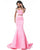 Sherri Hill - 51713 Beaded Off Shoulder Sleeve Two Piece Mermaid Gown In Pink