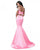 Sherri Hill - 51713 Beaded Off Shoulder Sleeve Two Piece Mermaid Gown In Pink