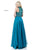 Sherri Hill - 51722 Beaded Cut-In Halter Chiffon Long Dress In Blue and Green