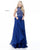 Sherri Hill - 51722 Beaded Cut-In Halter Chiffon Long Dress In Blue