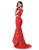 Sherri Hill - 51727 Two Piece Lace Off-Shoulder Mermaid Dress In Red