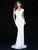 Sherri Hill - 51736 Floral Applique Plunging V-neck Sheath Dress In White